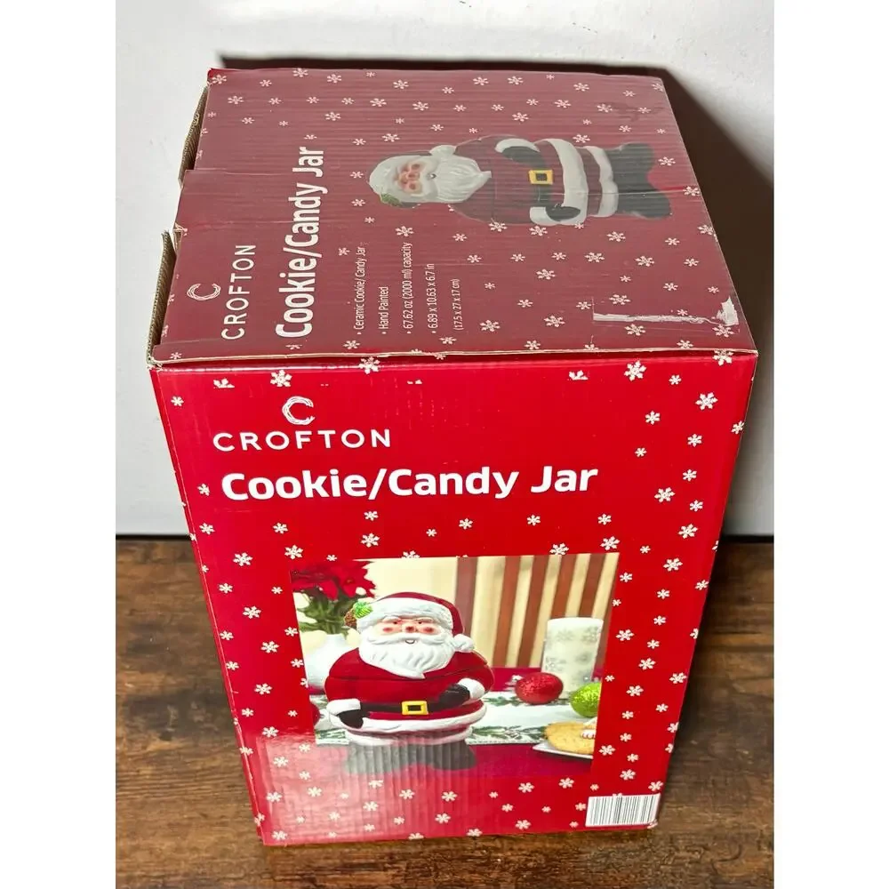 New Crofton Santa Christmas Ceramic Cookie/Candy Jar
